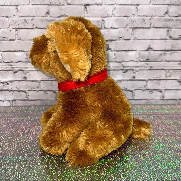 Christa Playful Plush I LOVE YOU Tan DOG Plush Stuffed Animal Red Heart Shaggy - Picture 8 of 11